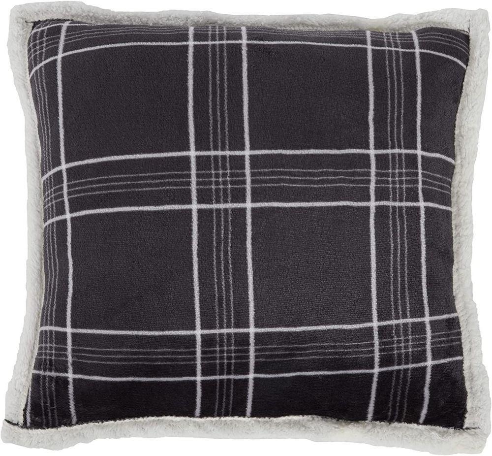 Check Printed Fleece Cushion Grey 45x45 Sleepdown