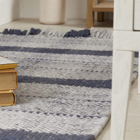 Stylish Checkered Rug in Grey and Blue, perfect for enhancing modern living spaces