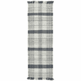 Checkered Rug in grey and white with a contemporary pattern, perfect for modern interior decor