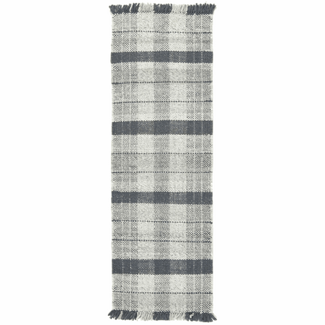 Checkered Rug in grey and white with a contemporary pattern, perfect for modern interior decor