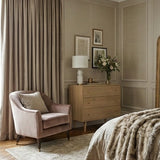 Stylish chest of drawers by Fishe and Lilly in a modern bedroom with elegant decor