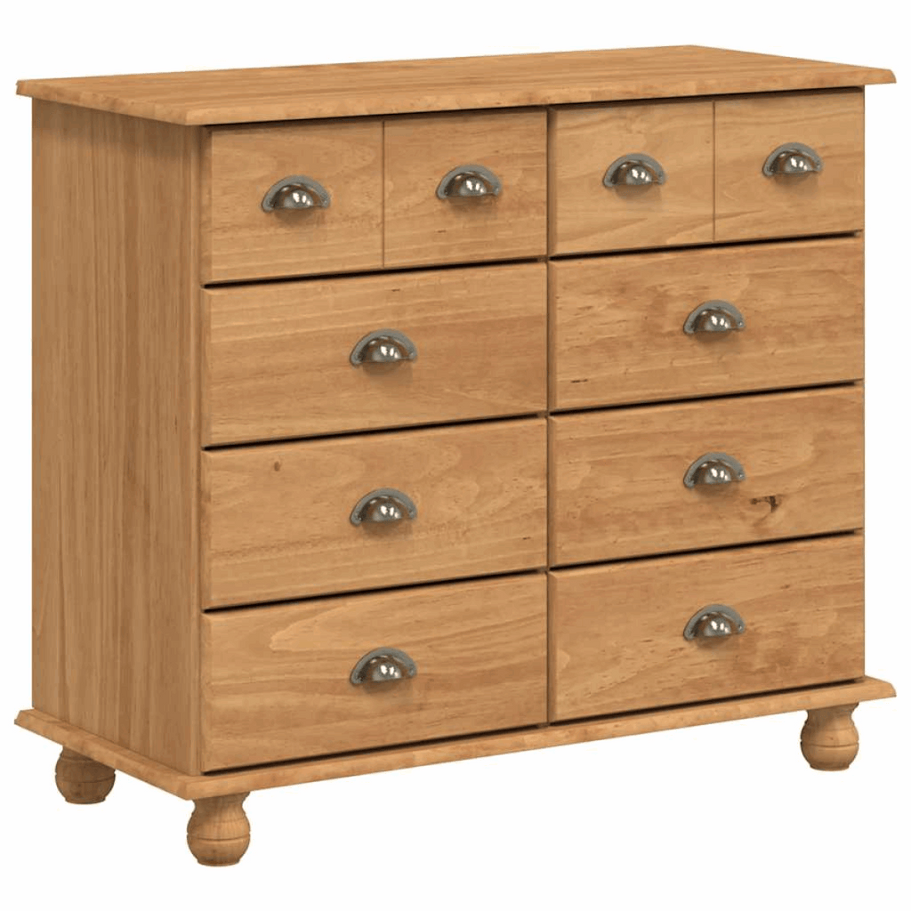 vidaXL Chest of Drawers ASKIM Brown 91 x 40 x 79 cm Solid Pine wood vidaXL