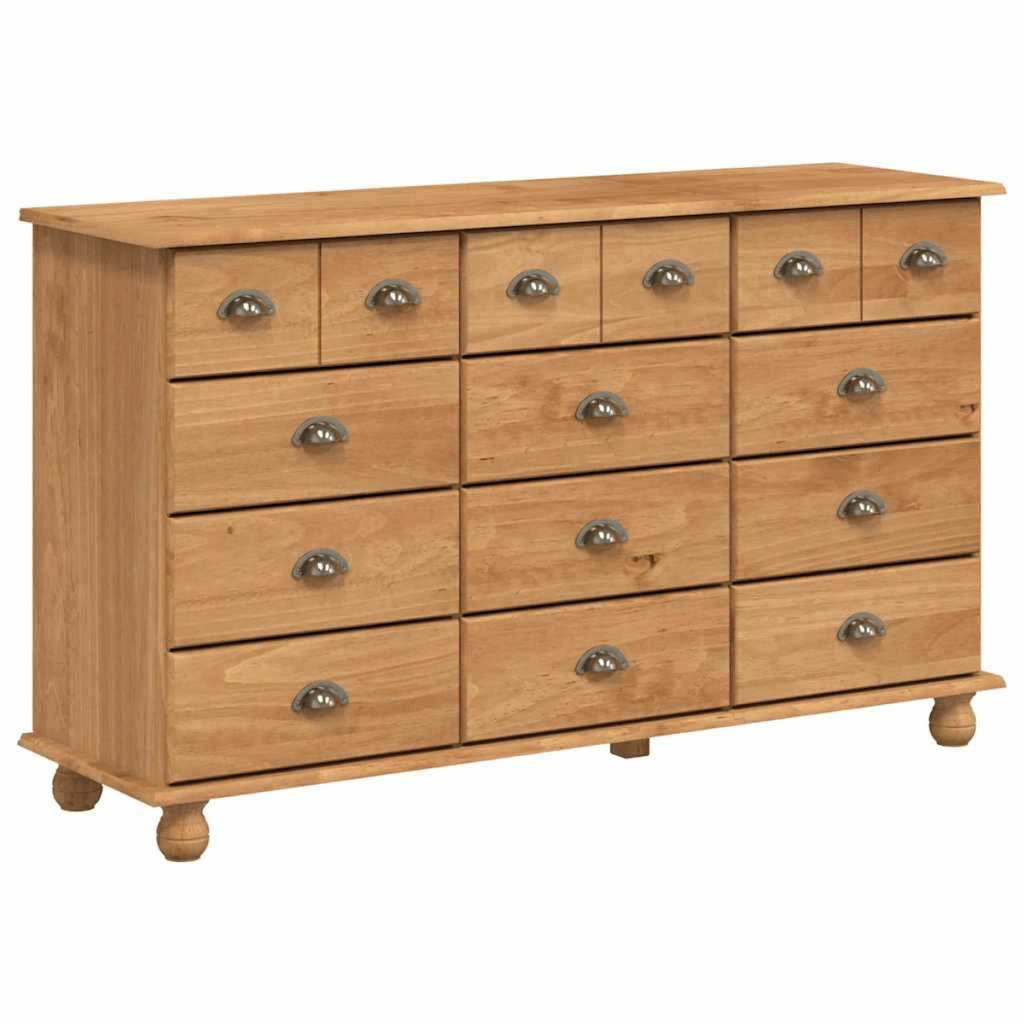 vidaXL Chest of Drawers ASKIM Brown 79 x 40 x 133.5 cm Solid Pine wood vidaXL