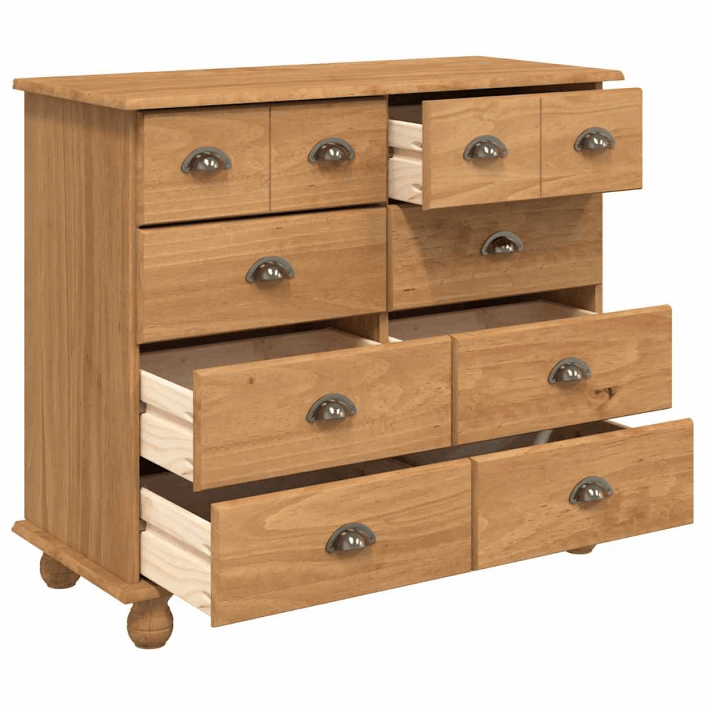 vidaXL Chest of Drawers ASKIM Brown 91 x 40 x 79 cm Solid Pine wood vidaXL