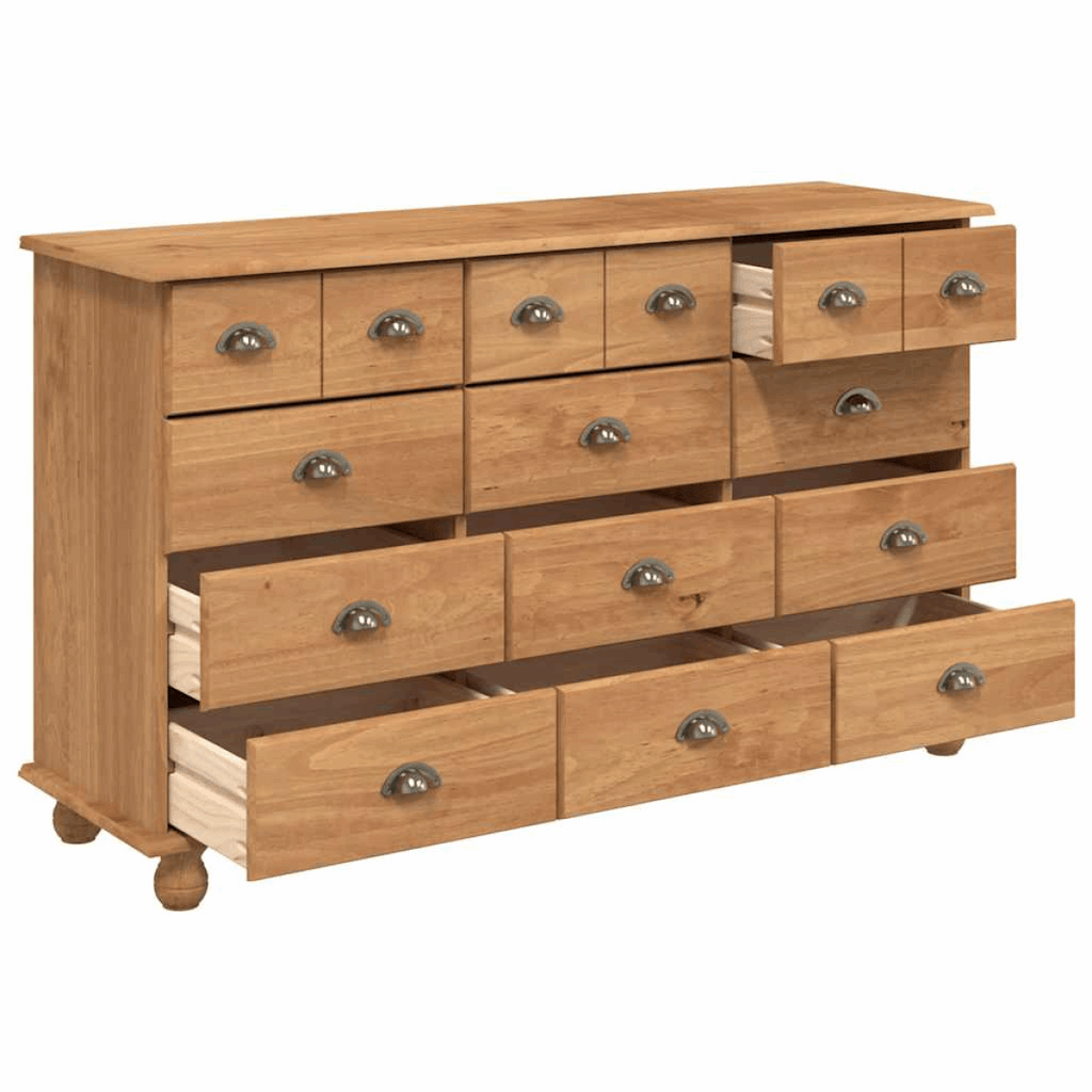 vidaXL Chest of Drawers ASKIM Brown 79 x 40 x 133.5 cm Solid Pine wood vidaXL