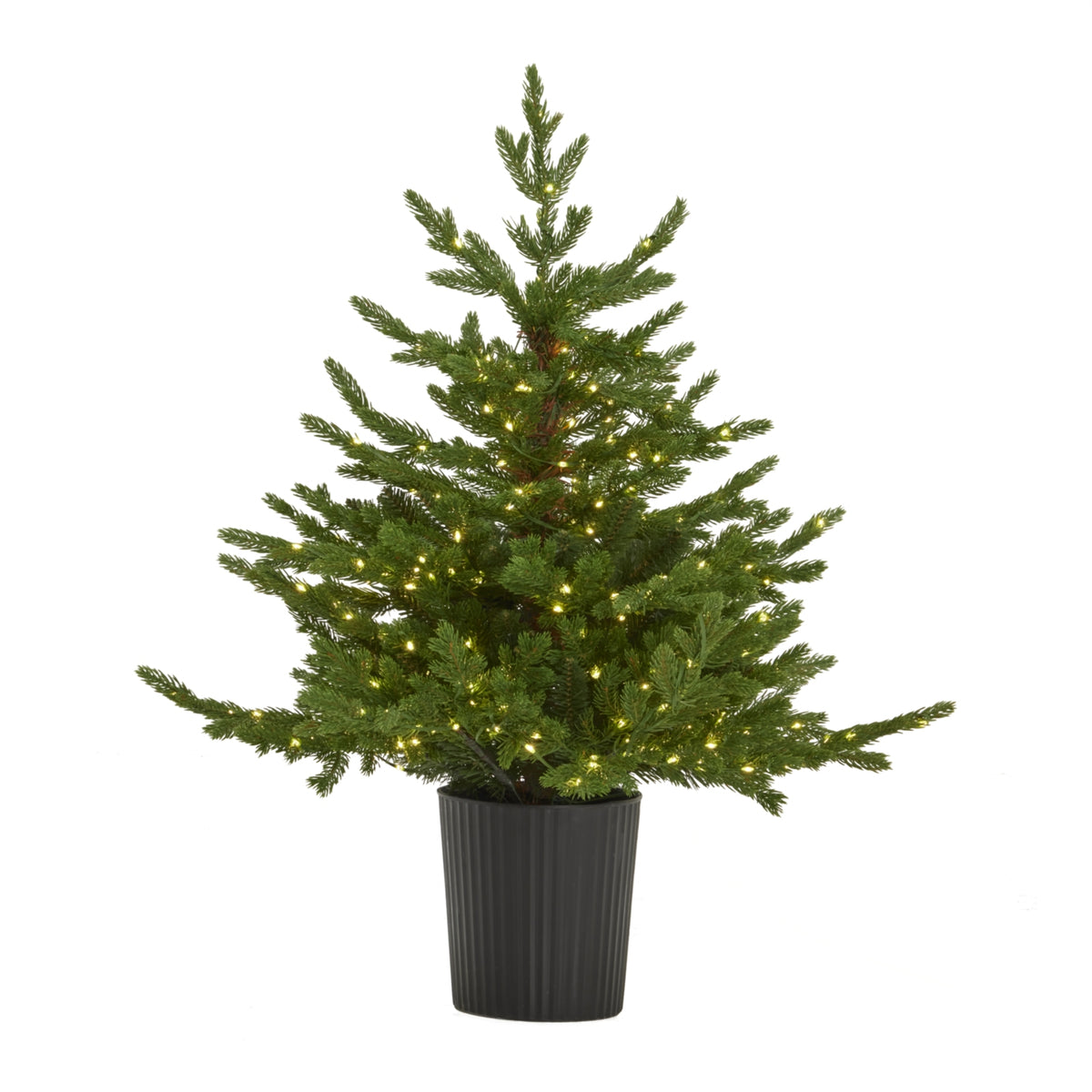 Potted Christmas Tree with Warm White Lights for Festive Home Decor