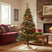 Decorative Christmas Tree with Colourful Ornaments and Twinkling Lights in a Festive Living Room