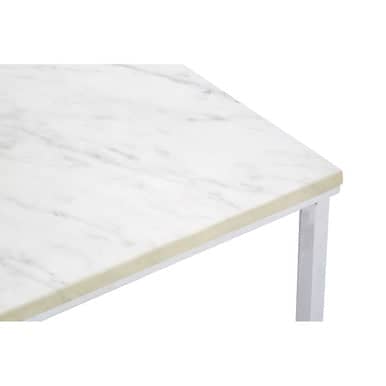 Allure White Faux Marble Chrome Coffee Table Orsina