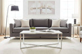 Allure White Faux Marble Chrome Coffee Table Orsina
