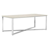Allure White Faux Marble Chrome Coffee Table Orsina