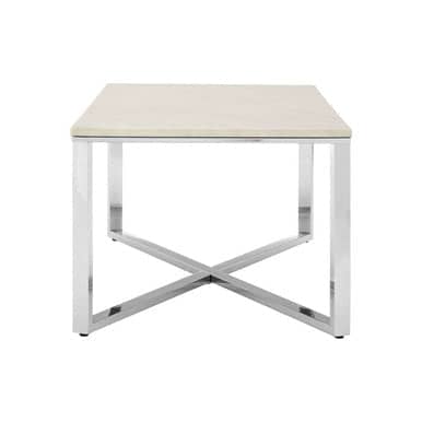 Allure White Faux Marble Chrome Coffee Table Orsina
