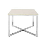 Allure White Faux Marble Chrome Coffee Table Orsina