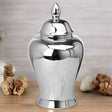 Shades 4 Seasons Chrome Ginger Jar Silver Ornament SILVER CERAMIC Shades 4 Seasons