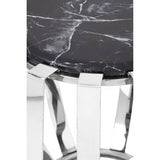 Alvaro Black Marble And Chrome Side Table Orsina