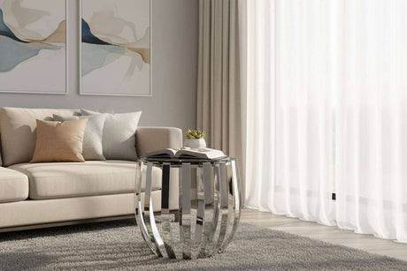 Alvaro Black Marble And Chrome Side Table Orsina