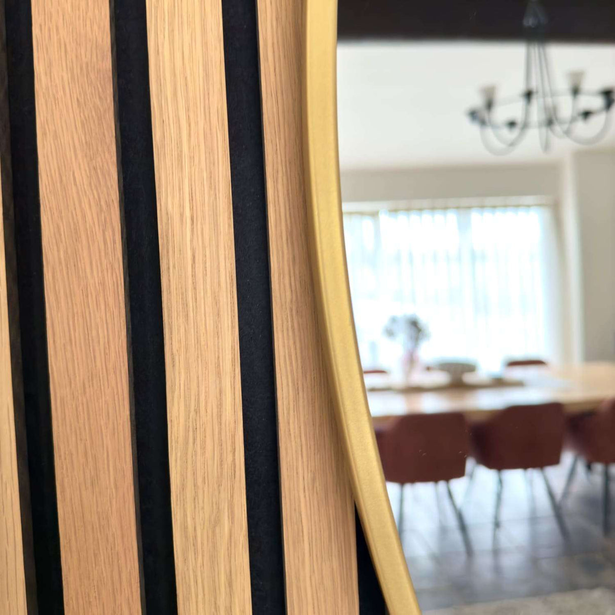 Jobu Home Circle Mirror with elegant wooden frame for stylish home decor