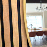 Jobu Home Circle Mirror with elegant wooden frame for stylish home decor