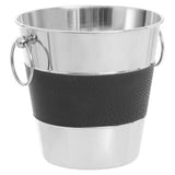 Orsina Stainless Steel Wine Bucket with Black Snake Skin Design and Two Handles