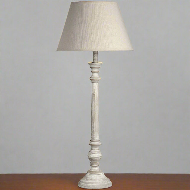 Shades 4 Seasons Rustic White Wood Table Lamp GREY WOOD Shades 4 Seasons