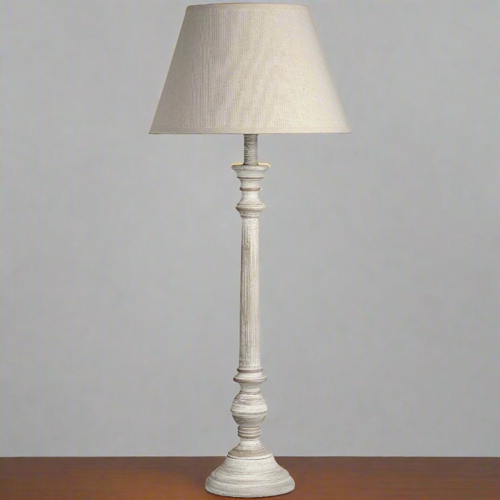 Shades 4 Seasons Rustic White Wood Table Lamp GREY WOOD Shades 4 Seasons