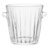 Orsina Clear Glass Ice Bucket with Elegant Ribbed Design and Side Handles for Chilled Drinks