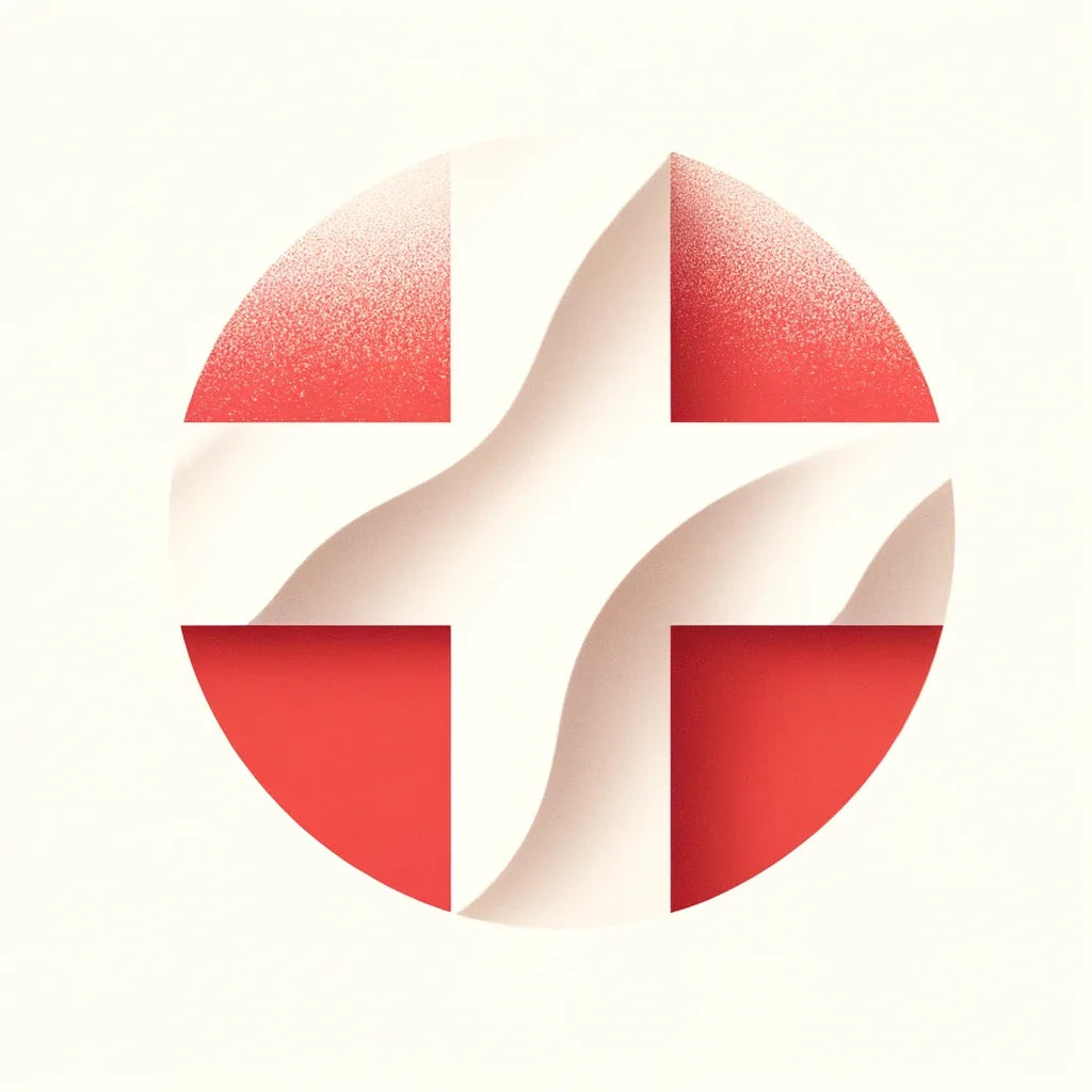 Modern Wall Art Canvas featuring a stylised red and white circular design for home decoration
