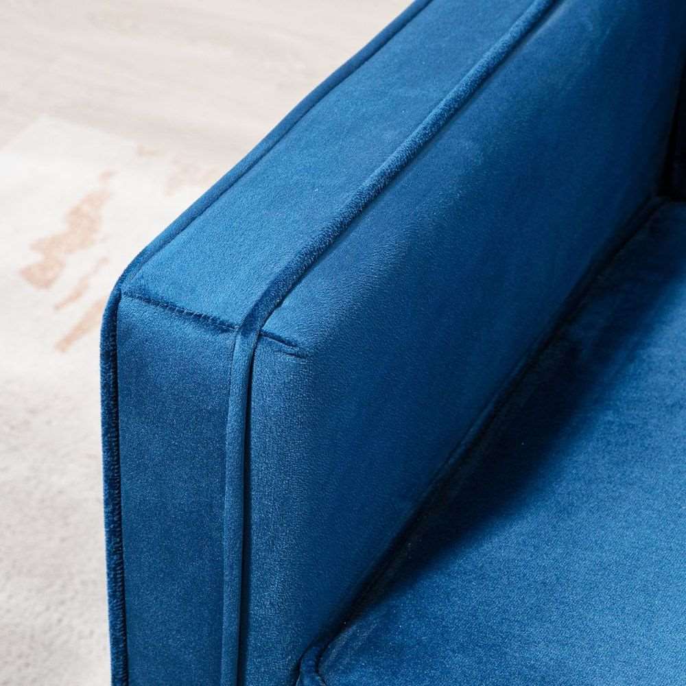 HOMCOM Convertible Sofa Futon Velvet-Touch Tufted Couch Sofa Bed Split Back Blue HOMCOM