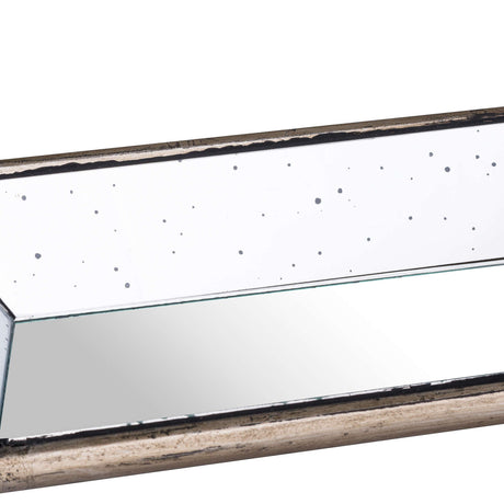 Astor Distressed Mirrored Display Tray With Wooden Detailing Shades 4 Seasons