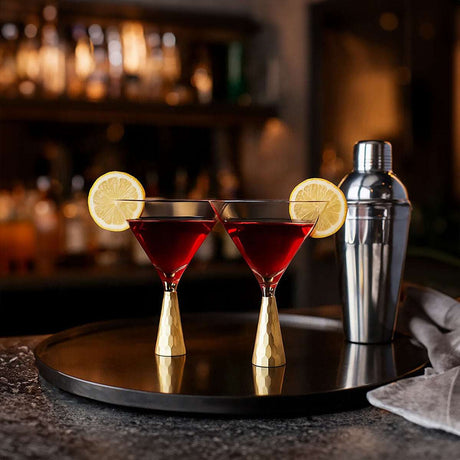 Astrid Set Of Two Cocktail Glasses With Gold Finish Stem Orsina