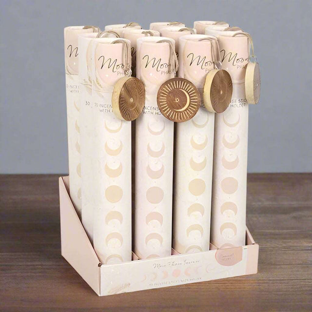 Set of 12 Moon Phase Coconut Incense Stick Gift Sets N/A