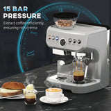 Wise Galleria Coffee Machine with 15 bar pressure for rich crema and efficient coffee extraction