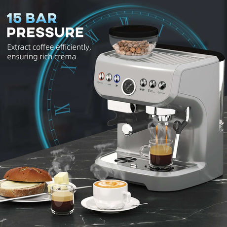 Wise Galleria Coffee Machine with 15 bar pressure for rich crema and efficient coffee extraction
