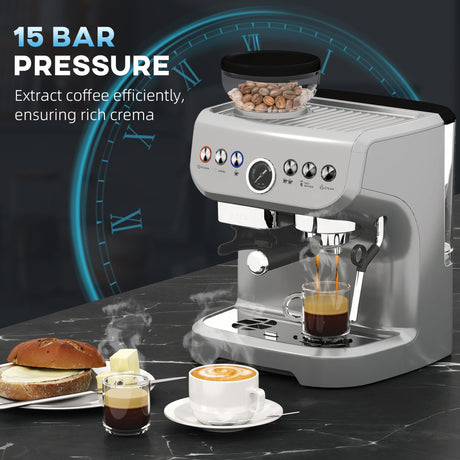 Wise Galleria Coffee Machine with 15 bar pressure for rich crema and efficient coffee extraction