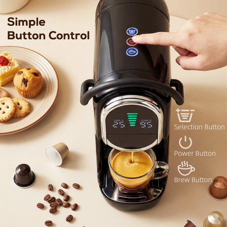 Wise Galleria Coffee Machine with simple button control for easy brewing and a stylish design