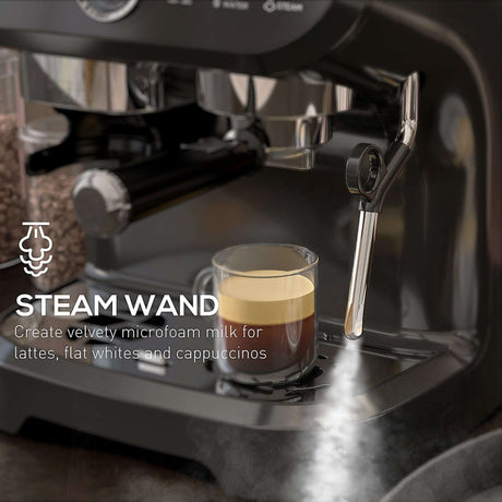 Wise Galleria Coffee Machine with steam wand for creating microfoam milk in lattes and cappuccinos