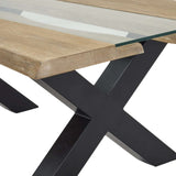 Stylish Shades 4 Seasons Coffee Table with a wooden top and black metal base for modern living rooms