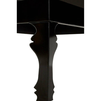 Orsina Coffee Table featuring a unique sculpted leg design in elegant black finish
