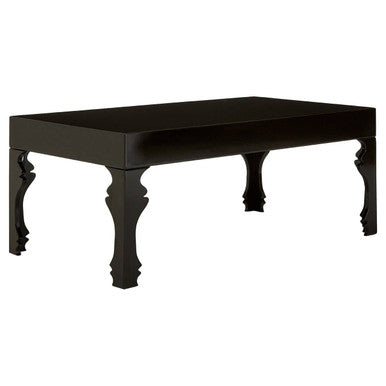 Orsina Coffee Table in sleek black with elegant curved legs for a modern living space