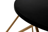 Orsina Coffee Table with a sleek black top and natural wood legs for modern living spaces
