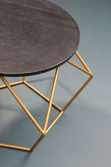 Orsina Coffee Table with a sleek black top and stylish gold geometric base