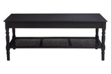 Orsina Coffee Table in black with a spacious top and open shelf for stylish storage