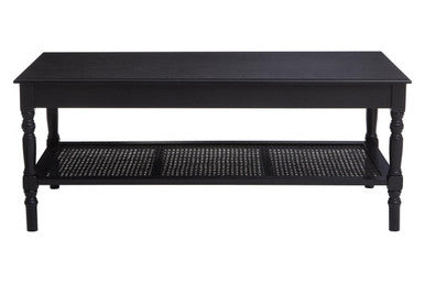 Orsina Coffee Table in black with a spacious top and open shelf for stylish storage