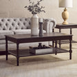 Orsina Coffee Table in Dark Wood with Elegant Design and Lower Shelf for Storage