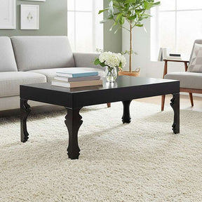 Orsina Coffee Table in Black Finish with Elegant Legs for Modern Living Rooms