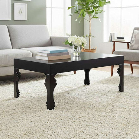 Orsina Coffee Table in Black Finish with Elegant Legs for Modern Living Rooms