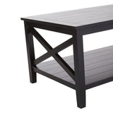 Orsina Coffee Table with a stylish slatted design and lower shelf for storage