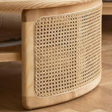 Nisu Home Coffee Table with Elegant Rattan Detailing and Smooth Wooden Finish