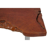 Orsina Coffee Table with Unique Rustic Wood Grain and Sleek Metal Legs
