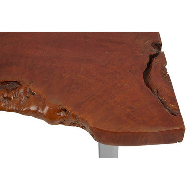 Orsina Coffee Table with Unique Rustic Wood Grain and Sleek Metal Legs