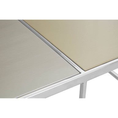 Orsina Coffee Table with a sleek two-tone surface and modern metal frame